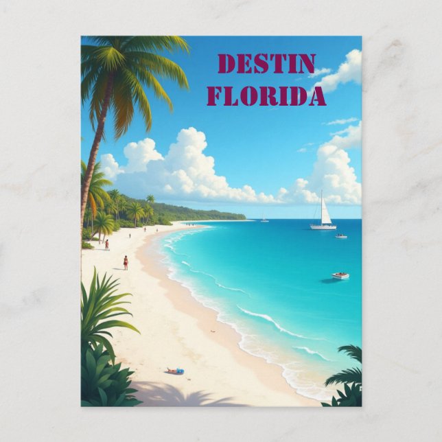 Beautiful  Destin Florida Sunset Beach  Postcard (Front)
