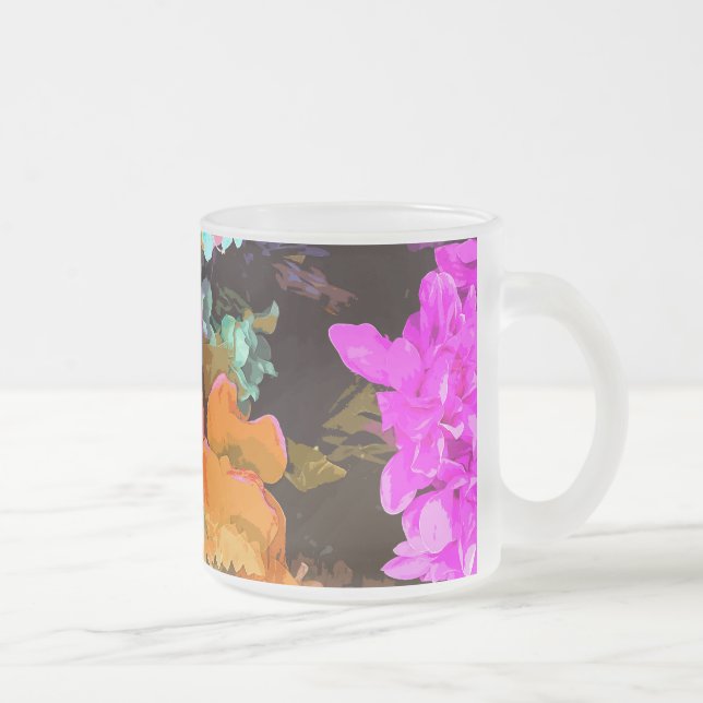 Beautiful detail frosted glass coffee mug (Right)