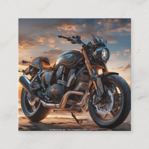 Beautiful detailed intricate vintage motorcycle square business card