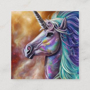 Beautiful Detailed Unicorn Horse Full Body Waterco Square Business Card