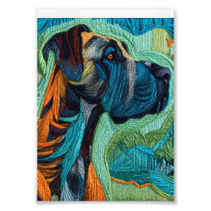 Beautiful detailed unique style Great Dane art  Photo Print