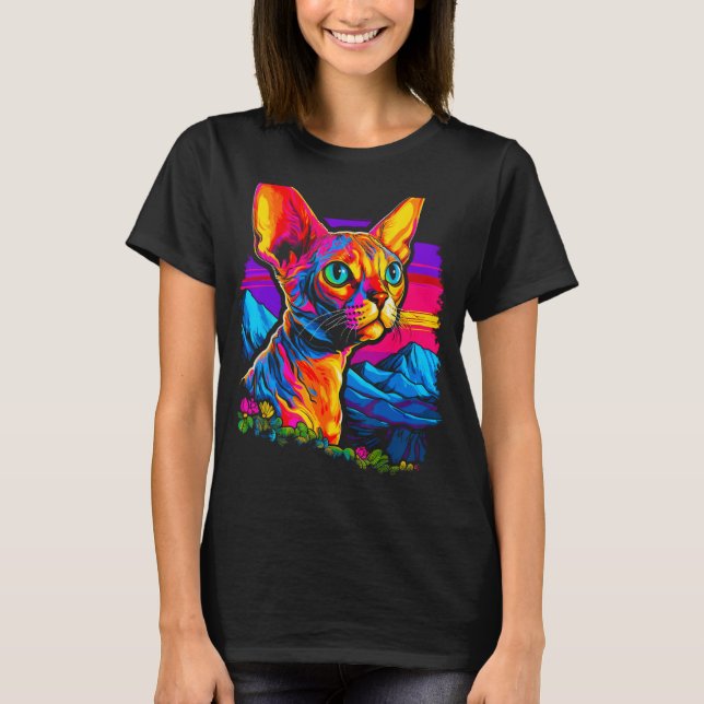 Beautiful Devon Rex Cat T-Shirt (Front)