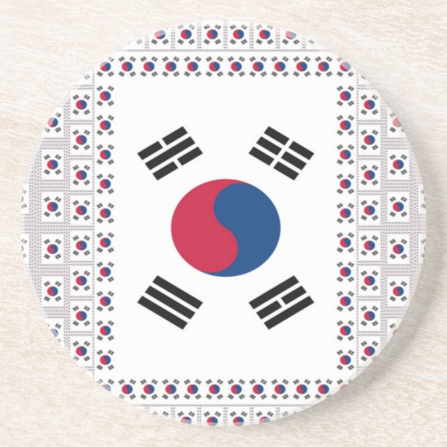 Beautiful Diagonal Korean Flag: An Infinite Art Coaster (Front)