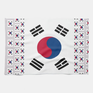 Beautiful Diagonal Korean Flag: An Infinite Art Tea Towel