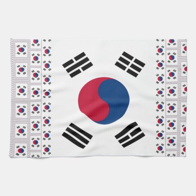 Beautiful Diagonal Korean Flag: An Infinite Art Tea Towel (Horizontal)
