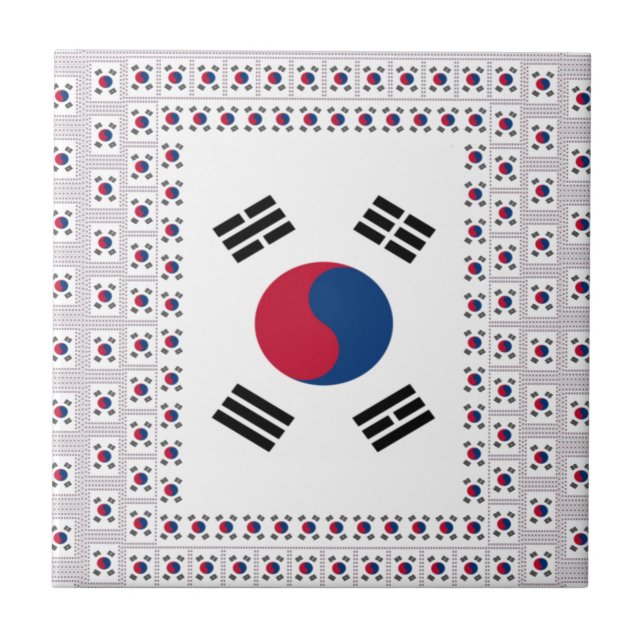 Beautiful Diagonal Korean Flag: An Infinite Art Tile (Front)