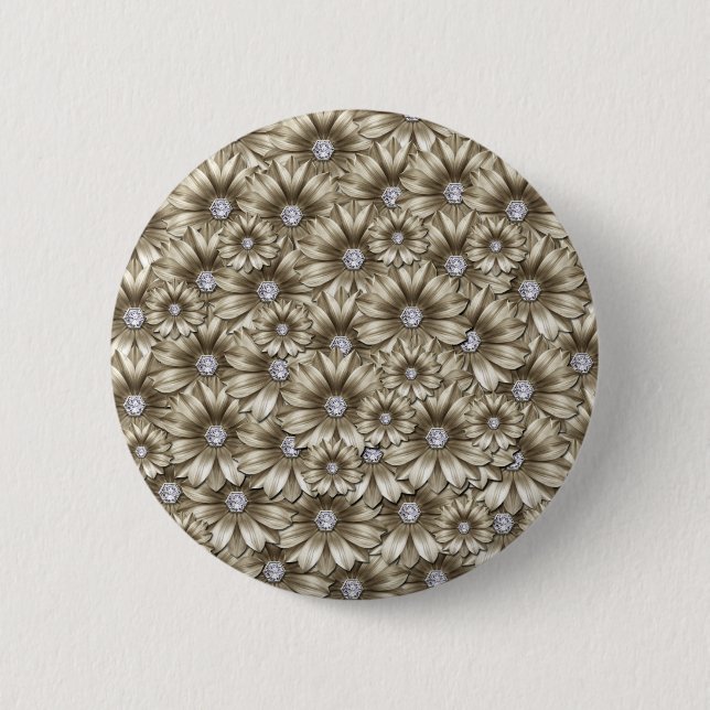 Beautiful Diamond Flowers 6 Cm Round Badge (Front)