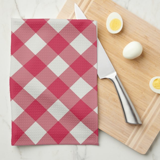 Beautiful Diamond Gingham Pattern Tea Towel (Quarter Fold)