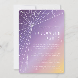 Beautiful Diamond Spider Web Halloween Party Invitation
