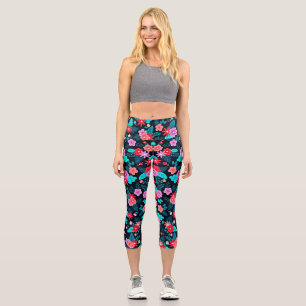Beautiful Ditsy Floral Background-56676 Capri Leggings