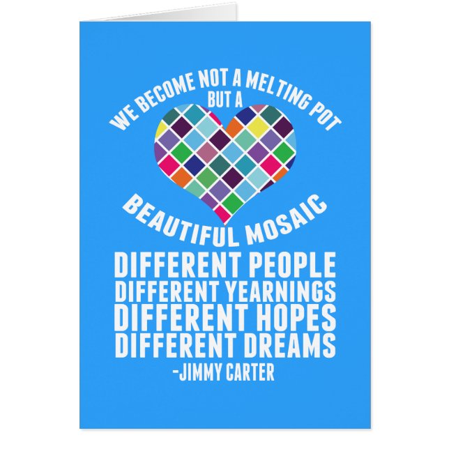 Beautiful Diversity Mosaic Quote Immigratio Card (Front)