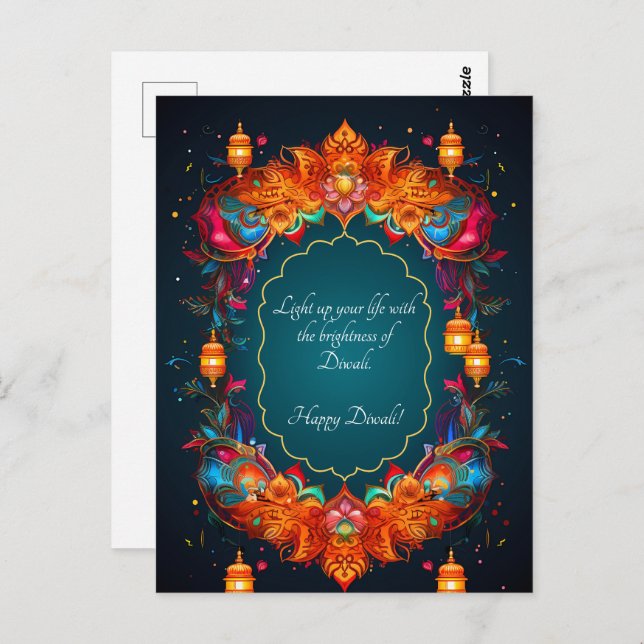 Beautiful Diwali postcard  (Front/Back)
