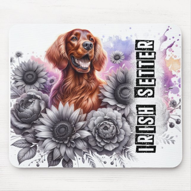 Beautiful Dog Breeds/ Irish Setter Dog Mouse Pad (Front)