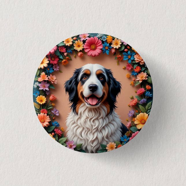 Beautiful Dog Portrait 3 Cm Round Badge (Front)