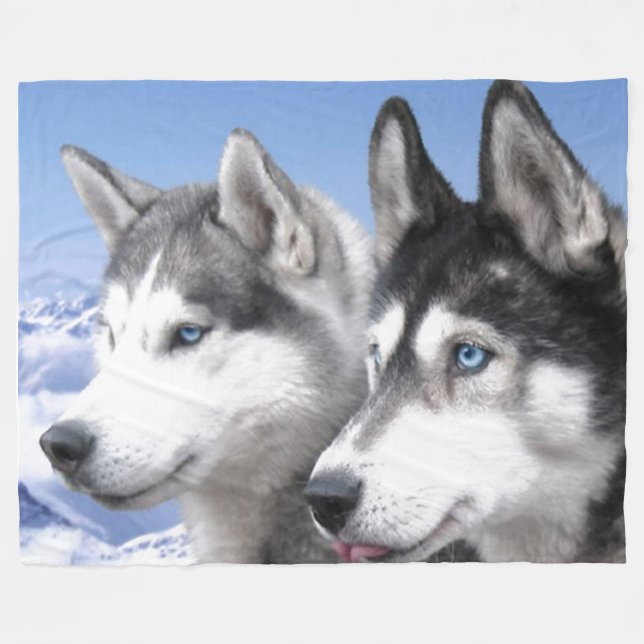 BEAUTIFUL DOGS FLEECE BLANKET (Front (Horizontal))