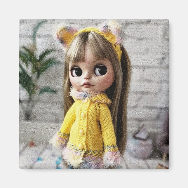 Beautiful doll Blythe big eyes fashion stylish fun Magnet (Front)