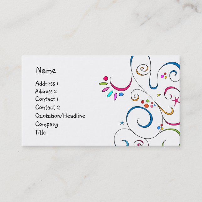 Beautiful doodle design business card (Front)