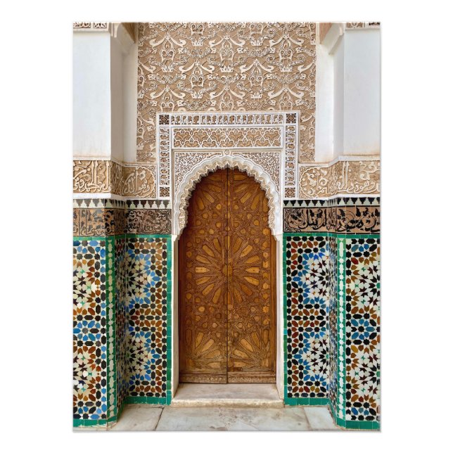 Beautiful Door in Ben Youssef - Marrakech, Morocco Photo Print (Front)
