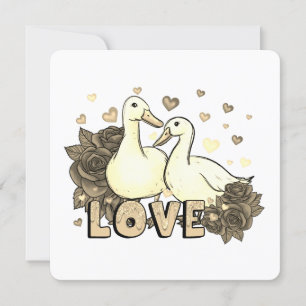 Beautiful Dove Couple In Love With Roses