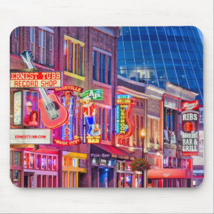 Beautiful Downtown Nashville Tennessee at Night Mouse Pad