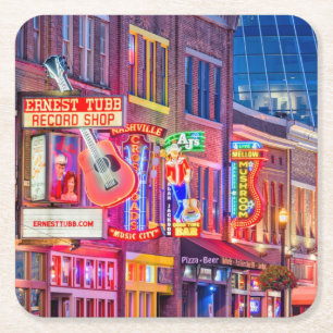 Beautiful Downtown Nashville Tennessee Square Paper Coaster