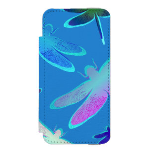 Beautiful Dragonflies on Blue Pattern Incipio Watson™ iPhone 5 Wallet Case