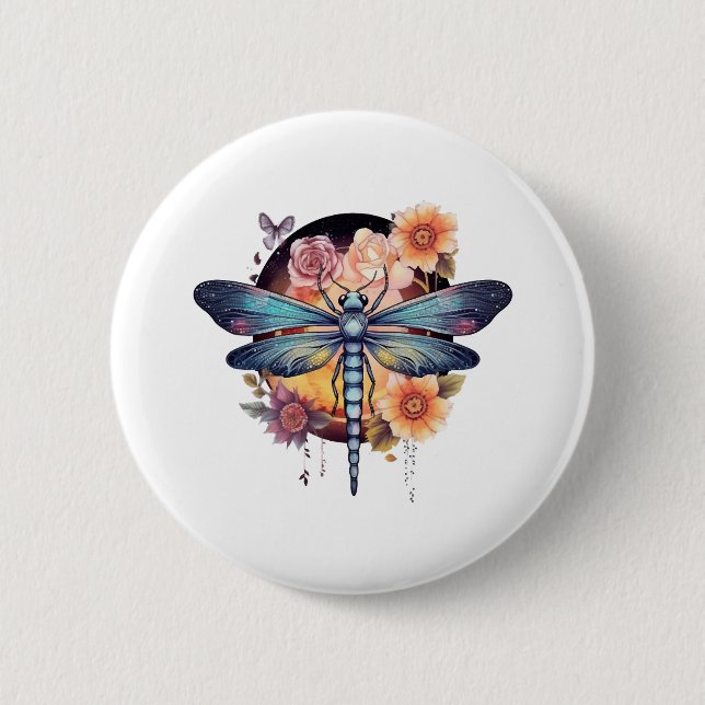 Beautiful Dragonfly 6 Cm Round Badge (Front)