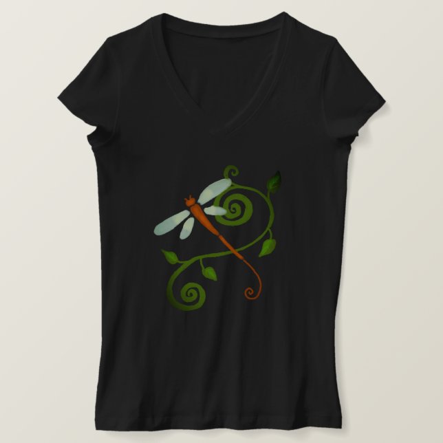Beautiful Dragonfly Abstract Art to Wear T-Shirt (Design Front)