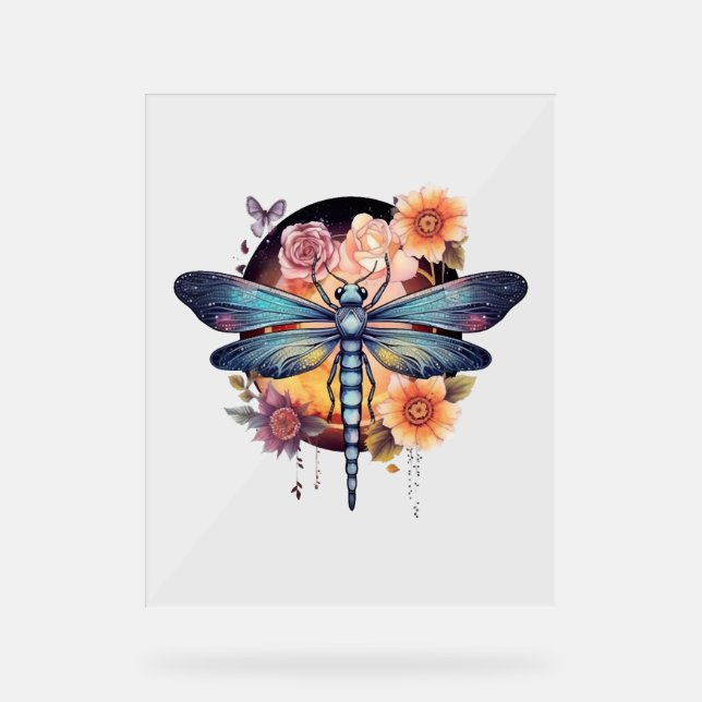 Beautiful Dragonfly Acrylic Sign (Front)