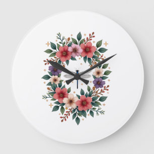 Beautiful Dragonfly Watercolor Art Insect Lover Ea Large Clock