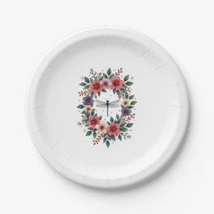 Beautiful Dragonfly Watercolor Art Insect Lover Ea Paper Plate