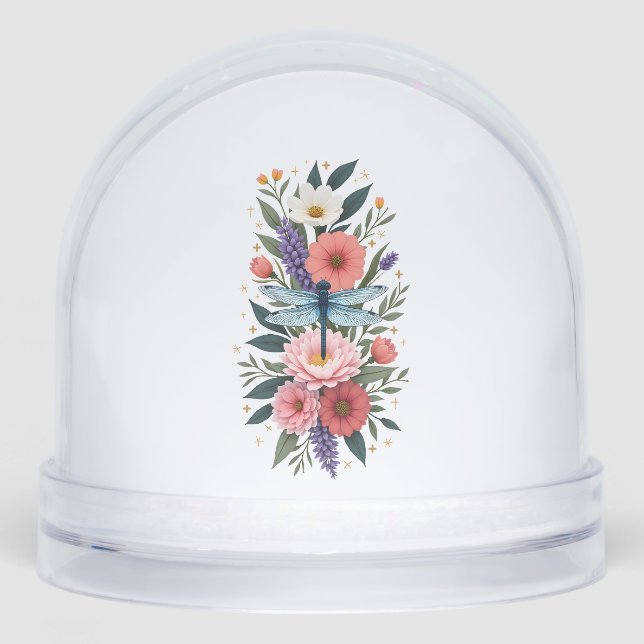 Beautiful Dragonfly Watercolor Art Insect Lover Ea Snowglobe (Front)