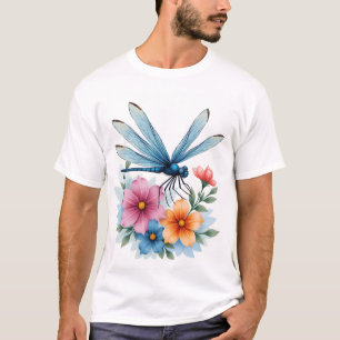 Beautiful Dragonfly Watercolor Art Insect Lover Ea T-Shirt