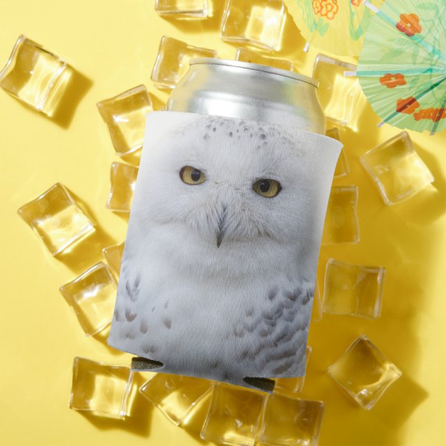 Beautiful, Dreamy and Serene Snowy Owl Can Cooler (In Situ Summer)