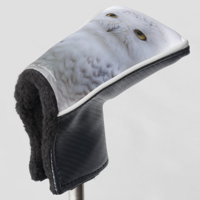 Beautiful, Dreamy and Serene Snowy Owl Golf Head Cover (3/4 Front)