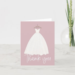 Beautiful dress Bridal shower customisable colour Thank You Card