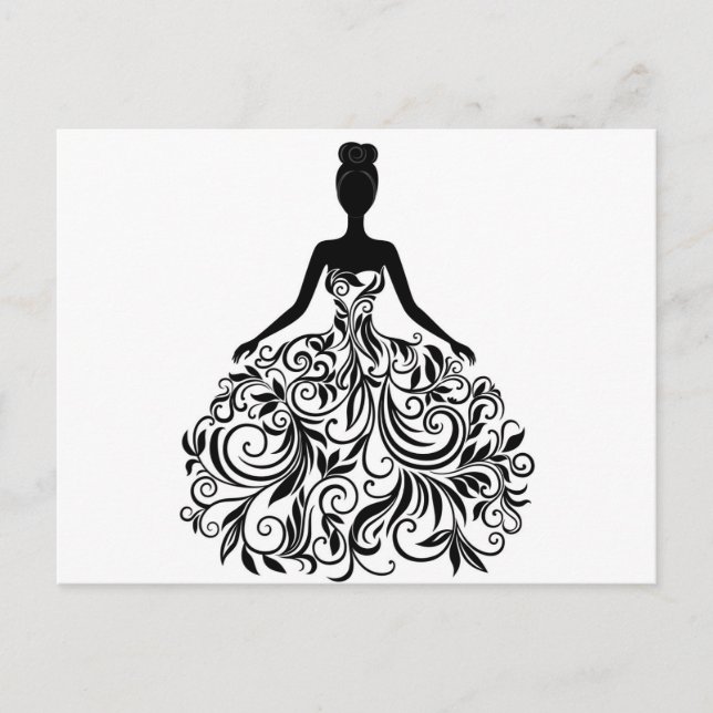 Beautiful Dress Girl Wedding Party Long Postcard (Front)
