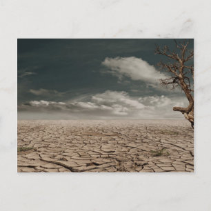 Beautiful drought desert scenery postcard