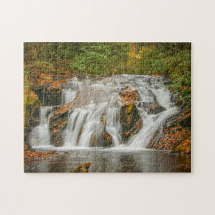 Beautiful Dukes creek waterfall in N. Georgia Jigsaw Puzzle