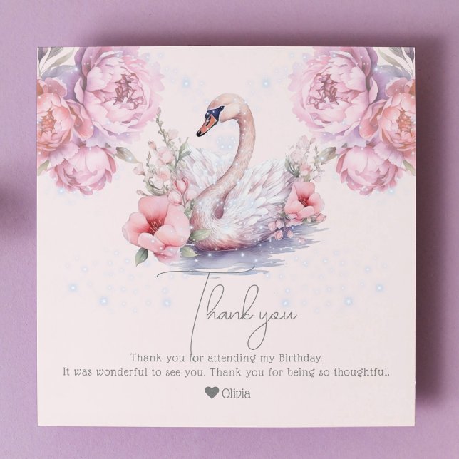 Beautiful Dusty Pink Ballerina Birthday Thank You Card (Creator Uploaded)