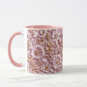 Beautiful Dusty Pink Floral Mug
