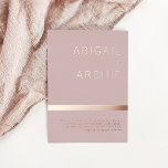 Beautiful Dusty Pink Rose Gold Minimalist Wedding<br><div class="desc">Beautiful Dusty Pink Rose Gold Minimalist Wedding Foil Invitation
 Real Gold Foil Text. Looks amazing.

See other invitations in our Niche and Nest Store</div>