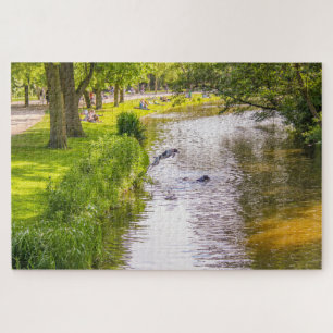 Beautiful dynamic scene from park, Amsterdam Jigsaw Puzzle