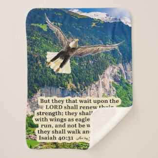 Beautiful Eagle Scripture Isaiah 40:31  Sherpa Blanket