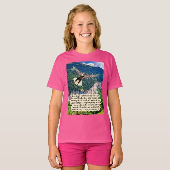 Beautiful Eagle Scripture Isaiah 40:31  T-Shirt (Front Full)