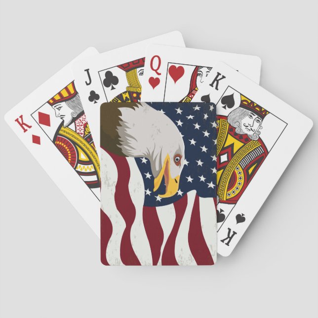 Beautiful Eagle & USA Flag Playing Cards (Back)