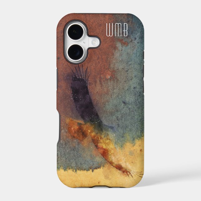 Beautiful Eagle Watercolor Art Dark Muted Colours (Back)