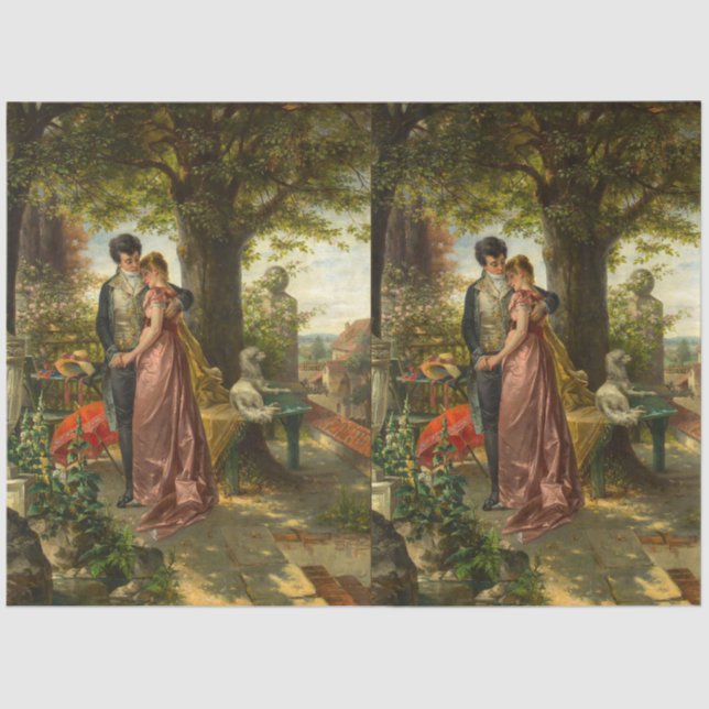 Beautiful Early 19th Century Painting Decoupage Tissue Paper (Front)