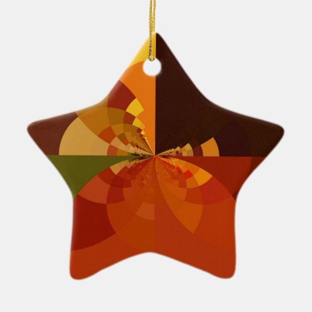 Beautiful Earth Abstract Art Print Ceramic Tree Decoration (Front)