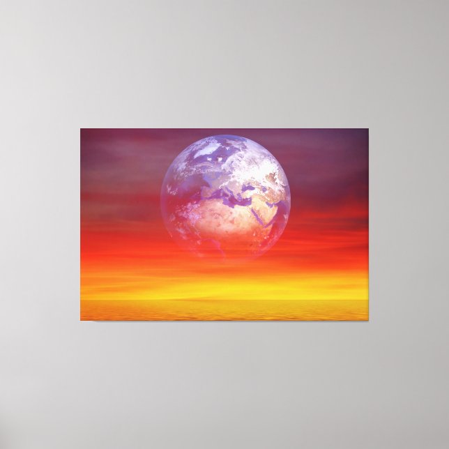 beautiful earth with the sunset at dusk canvas print (Front)